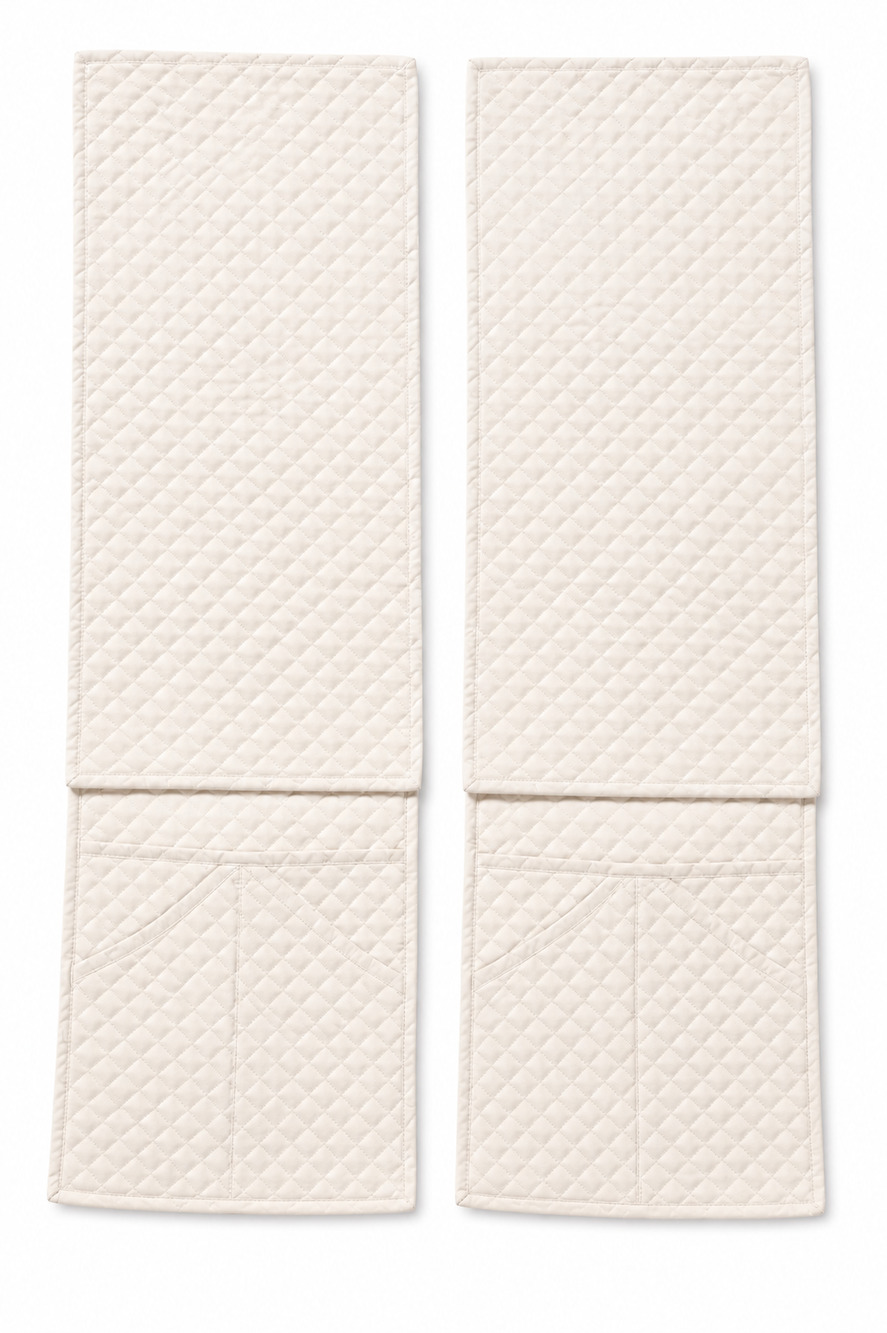 Sleep Number Ivory Quilted Bedside Pocket Organizer Set of 2 Under Mattress
